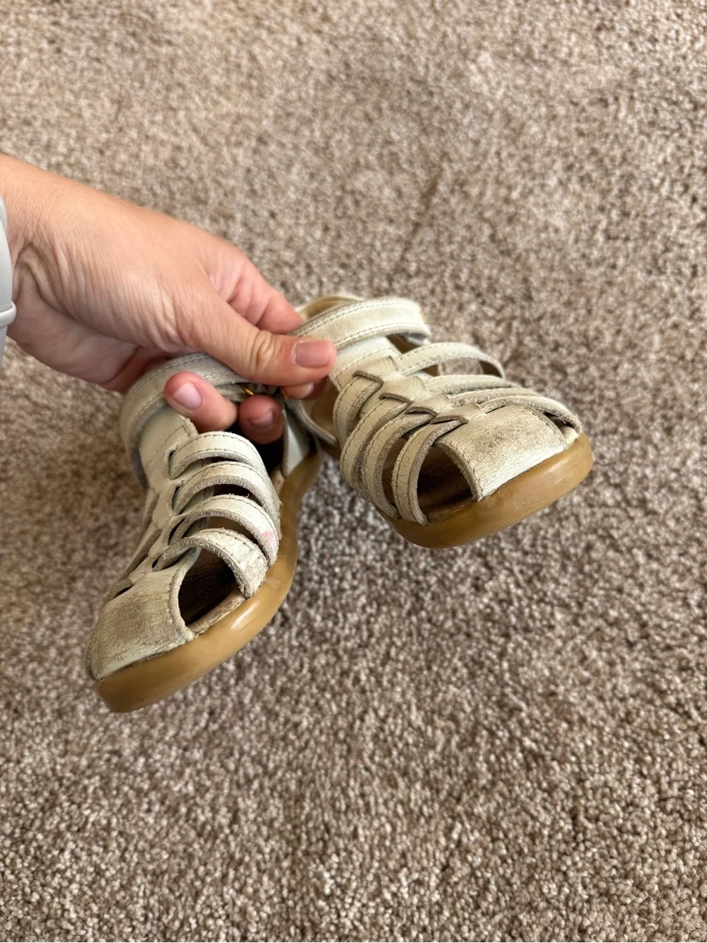 Bobux Toddler White Leather Sandals Size 25/8